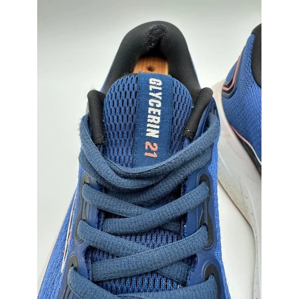 Brooks Glycerin 21 Mens Running Shoes Blue Black Coral DNA LOFT v3 Cushioning